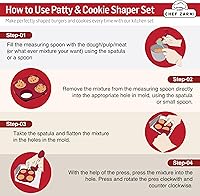 Vista 9 de Kit moldeador de galletas y mini hamburguesas - Mini hamburguesas y galletas caseras fáciles - Prensa antiadherente para hamburguesas, molde