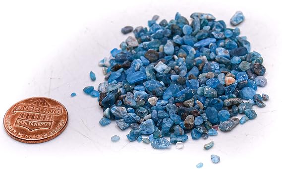 200g (7oz) Rich Blue Apatite Small Tumble Stone Pebbles Polished Natural Sparkling Gemstone Crystal Mineral Specimens - 2 Bags