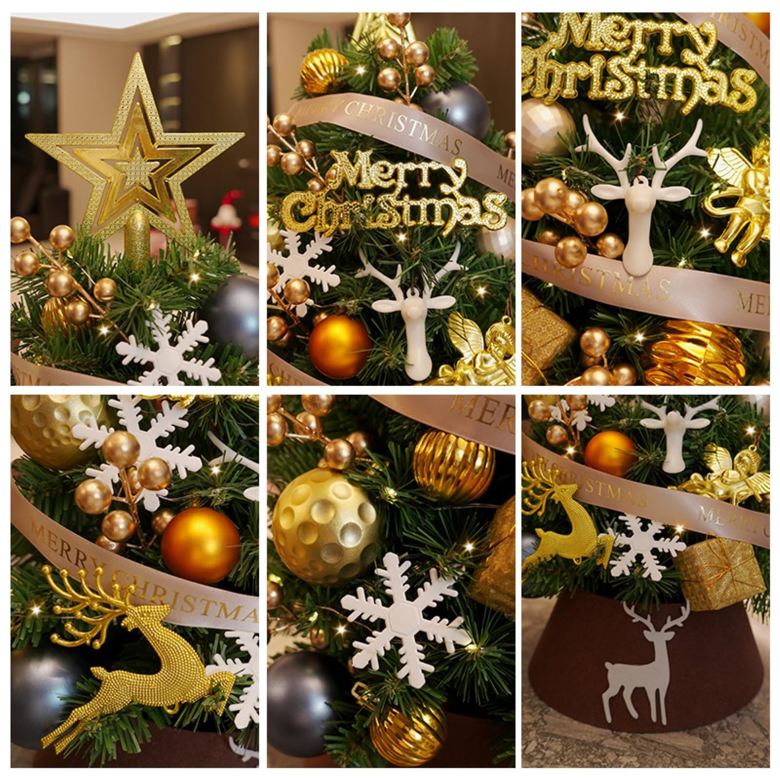 Arbre de Noel Sapin de Noël de Table, décorations Artificiel de Petite Taille for la décoration de la Maison Lumineux(60cm)