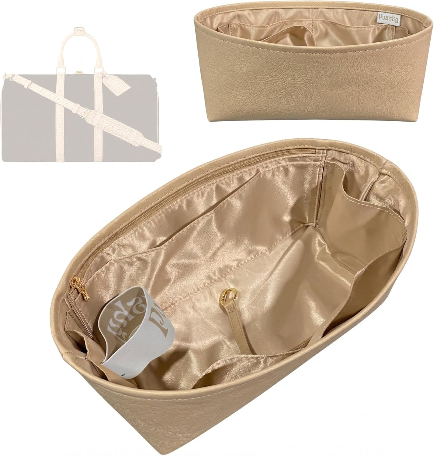 Lightweight Silky Purse Organizer compatible with LV Keepall 25/35/45/50/55/60 — Perfect Fit, Full Coverage, No Bulky, Premium Quality Dupont Paper (Bubblegum, for KP 45)