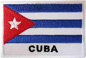 Toppa Ricamata Bandiera Cuba - Termoadesiva O Cucibile, 8.8x4.4 Cm, Per Jeans E Zaini