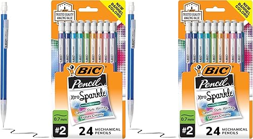 Miniatura 8 de BIC Lápices mecánicos pastel Xtra-Smooth con borradores, punta media (0.028 in), paquete de 24 unidades, lápices mecánicos a granel para suministros