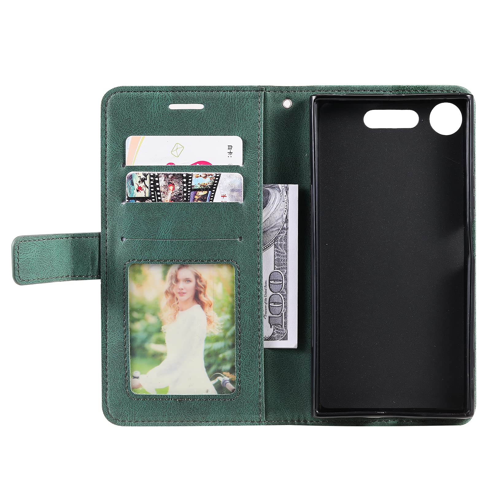 Custodia Portafoglio In Pelle PU Con Righe Per Sony Xperia XZ1 Compact, Cover A Libro Con Chiusura Magnetica, Slot Carte E Supporto (Marrone