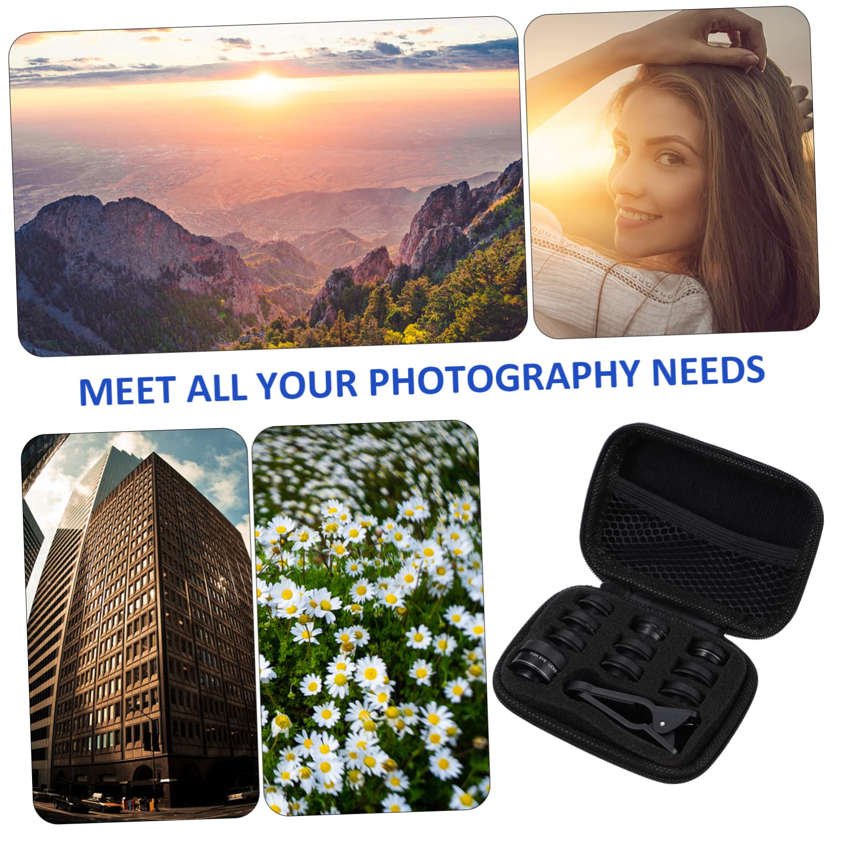 UKCOCO 2juegos Kit De Lentes para Teléfonos Móviles Filtros Cpl Ojo De Macro y Teleobjetivo Compatible La Mayoría De Smartphones Total Diseño Funcional y Portátil para Fotografía De
