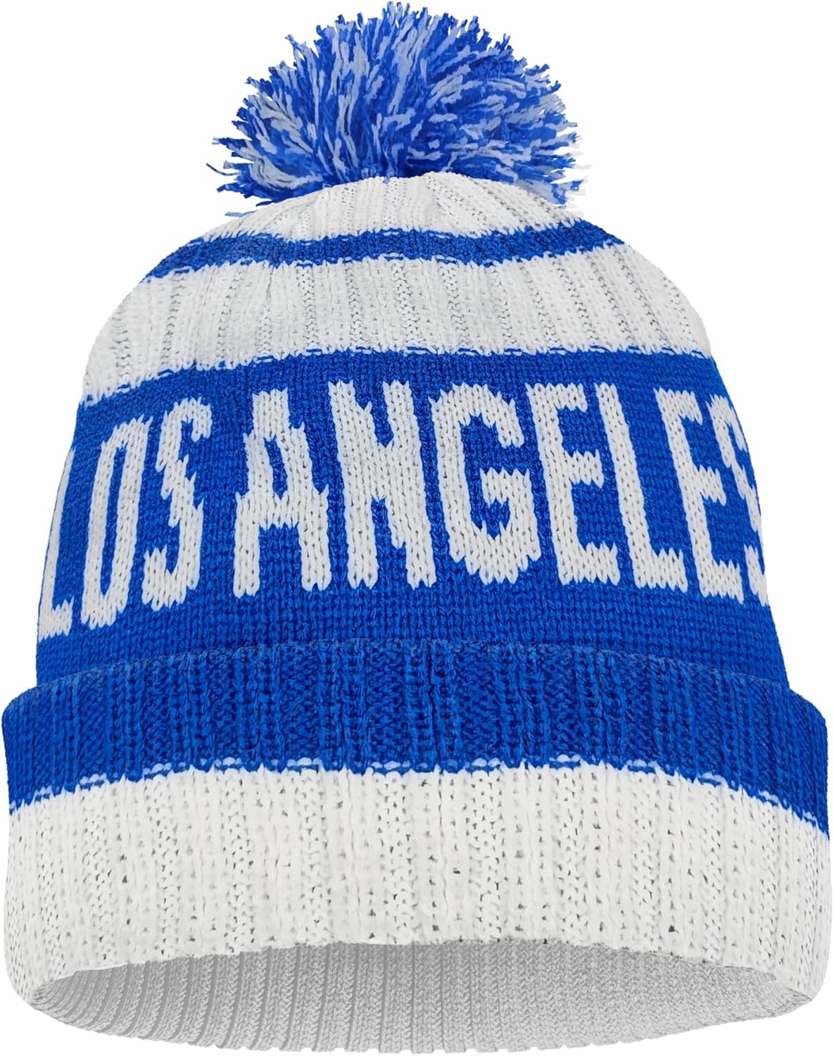 City Beanie Knit Hat with Pom Winter Cuffed Cap Sport Fans Gift for Men Women