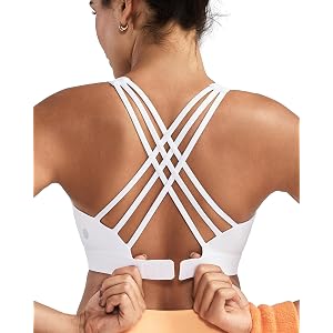 RUNNING GIRL Sports Bras for Women,Crisscross Back High Impact Sports Bra with Hook Closure Workout Supportive Bra