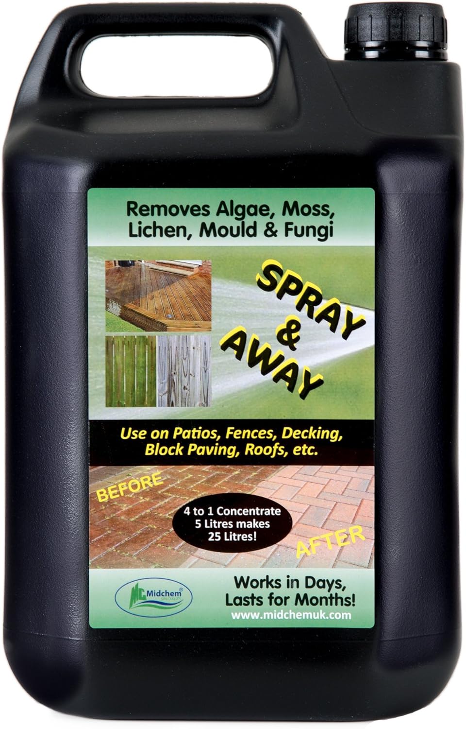 Midchem Speciality 5 LtrSpray & Away Concentrate PatioDecking