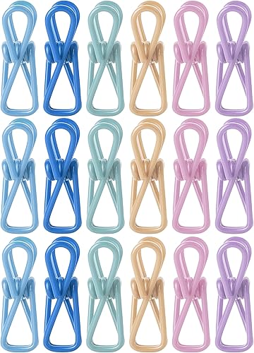 Mr. Pen - Clips para chips, paquete de 18, 2 pulgadas, colores pastel, clips de acero recubierto de PVC de utilidad, clips para bolsa, clips de