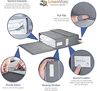 Vista 3 de LINENMATE El contenedor de almacenamiento de lino original, 2 unidades (Tamaño Queen/King, Rosado)