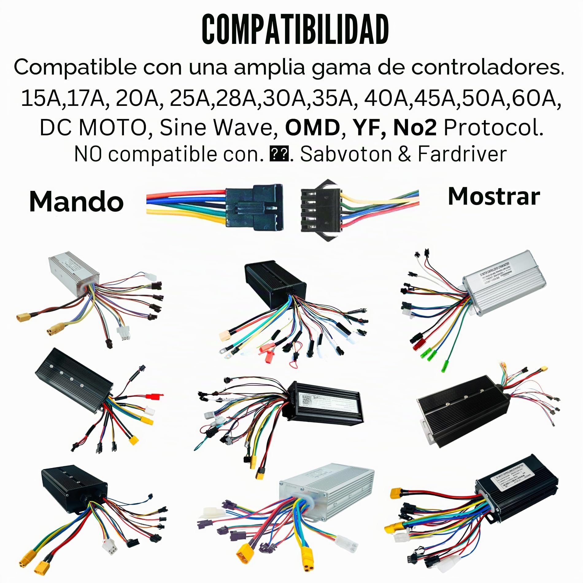 SW900 - Pantalla LED para bicicleta eléctrica, 5 pines, SW900, 36 V, 48 V, 60 V, 72 V, velocímetro