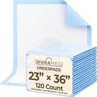 Chucks Pads Disposable [120 Pads] Underpads 23x36 – 5g SAP Enhanced Absorbency Leak-Resistant Incontinence Bed Pads for Mattress & Furniture | Waterproof Pee & Puppy Training Pads for Adults & Kids