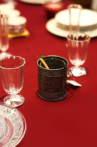 Miniatura 7 de Paquete de 12 manteles rectangulares de poliéster de 60 x 102 pulgadas para mesas rectangulares de 6 pies, resistentes a las manchas y a las