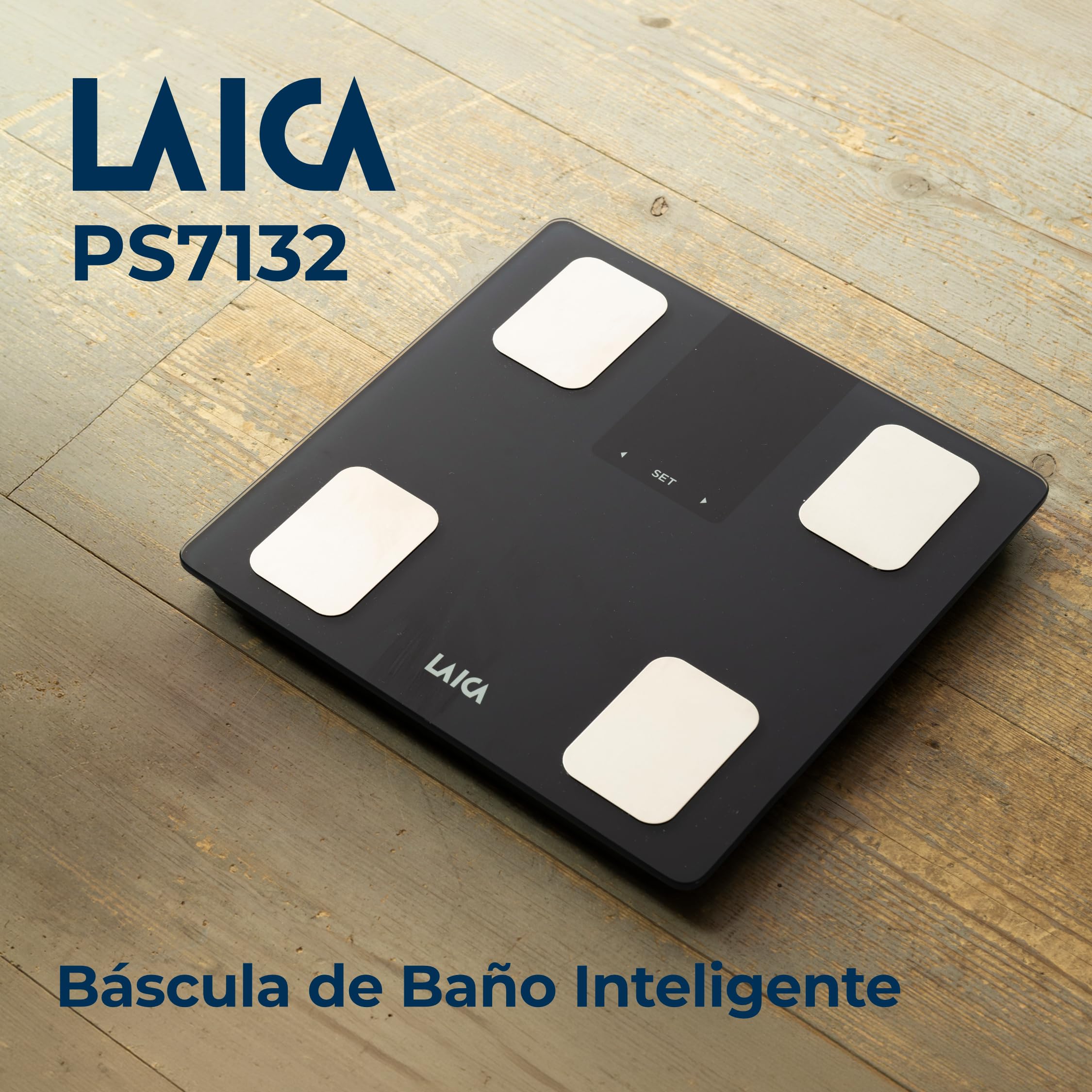 LAICA PS7132 Báscula Inteligente Bioimpedancia - 4 Electrodos, Negra