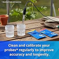 Vista 5 de Kit de cuidado para sonda de pH Bluelab CAREKITPH con solución de calibración, solución de almacenamiento y cepillo, utilizado para lápiz de pH