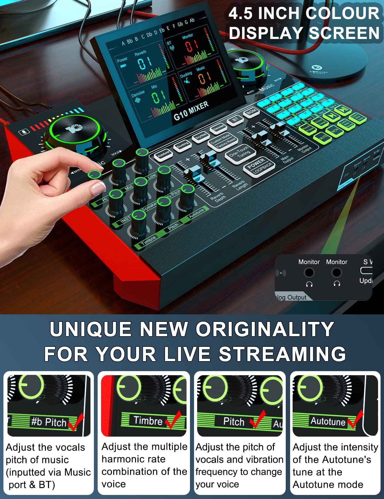 tenlamp Podcast Equipment Bundle, G10 USB Audio Interface with DJ