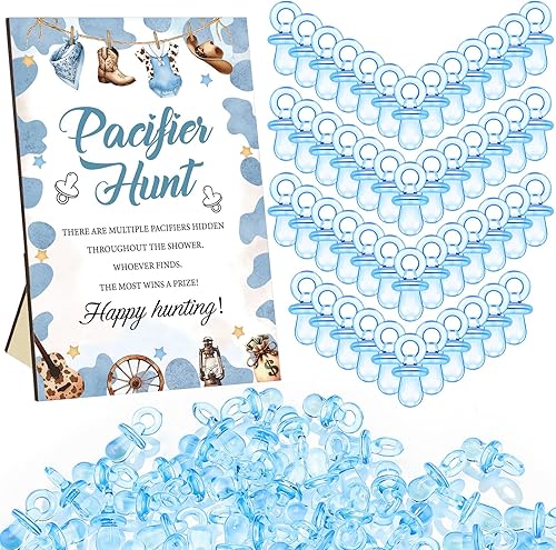 Miniatura 22 de Thyle 51 piezas Juego de Baby Shower "Ella es nuestra cereza del pastel" con búsqueda de chupetes rojos, incluye señal de búsqueda y 50 chupetes