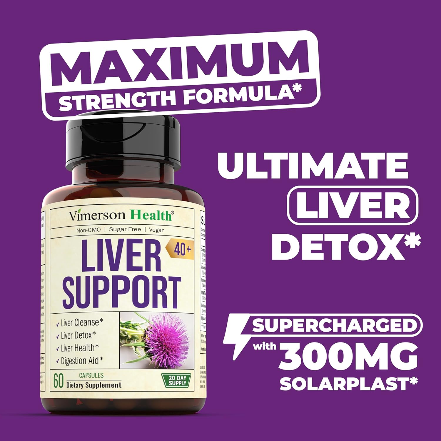 Vimerson Health Liver Cleanse Detox & Repair Milk Thistle Supplement & Multivitamin for Men - Complete Mens Multivitamins & Multiminerals with Vitamin A, C, D, E, B12, Zinc, and More Vitamins for Men