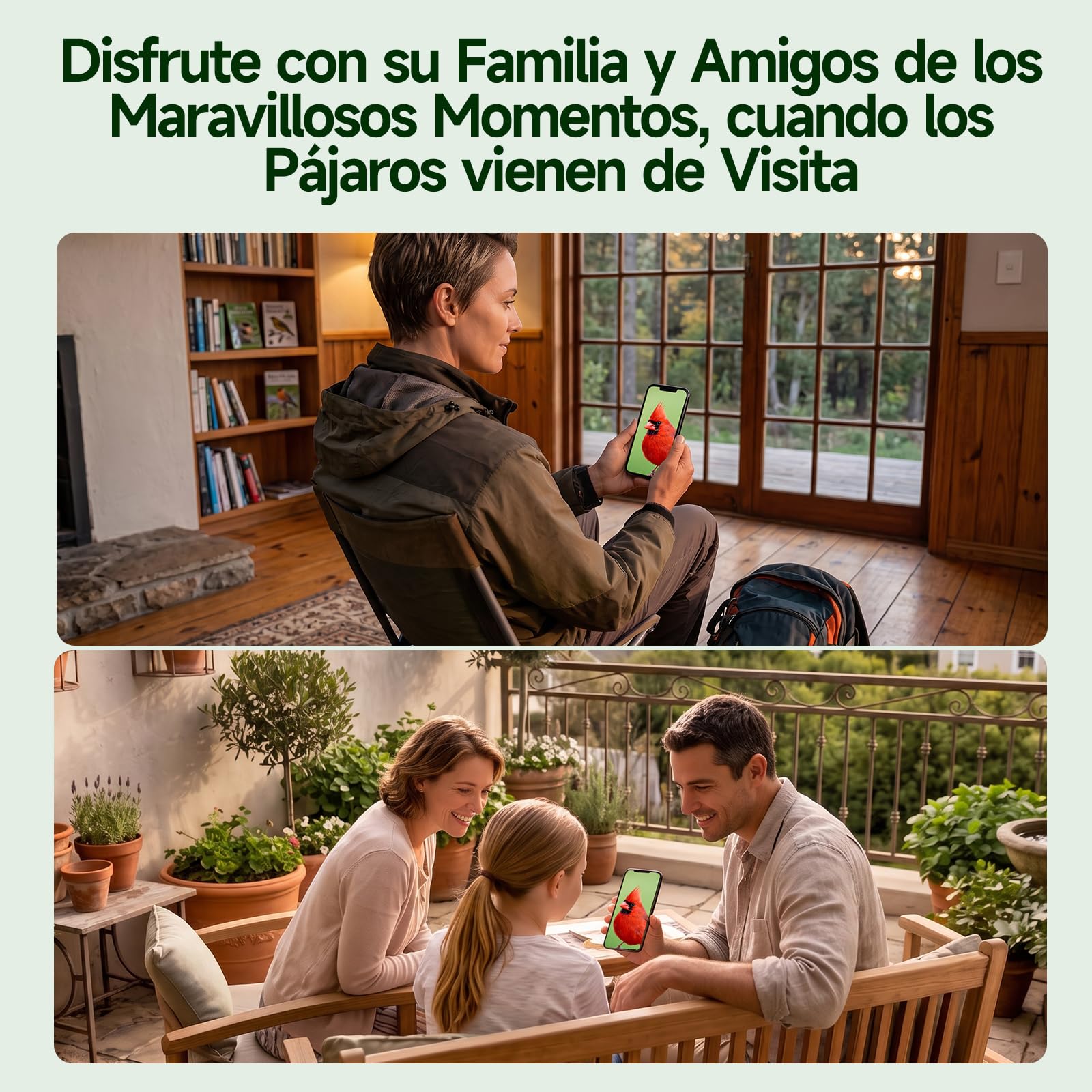 Comedero Inteligente Pájaros, Rollei Smart Bird Feeder 3K Comedero Pajaros | Solar con Cámara Exterior AI Reconocimiento de 10000 Pájaros Impermeable IP65 Visión Nocturna LED Audio Bidireccional
