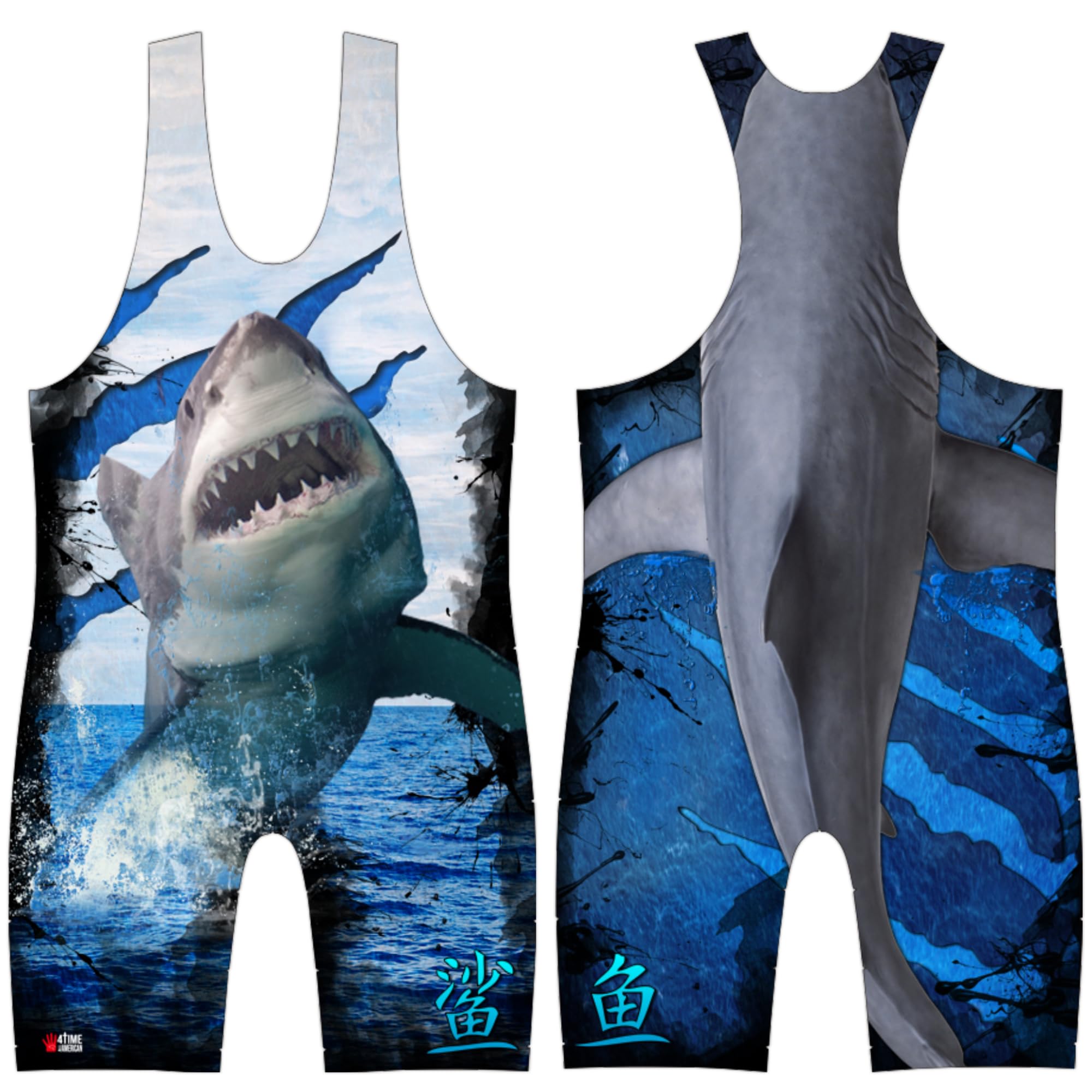 4 Time All American sublimated wrestling singlet, Shark, XXL 221-250 lbs. — image 1