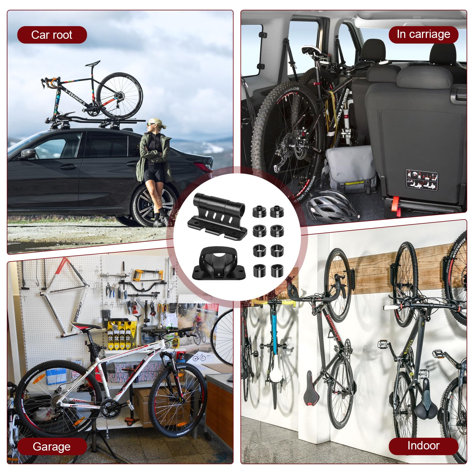 Uchwyt widelca rowerowego, 1 x uchwyt na widelec + 1 x uchwyt na tylne koło, aluminiowy uchwyt na widelec rowerowy, obsługuje szybkie mocowanie / montaż Thru-Axle do Ø 5/12/15 x 100 mm, 15 x