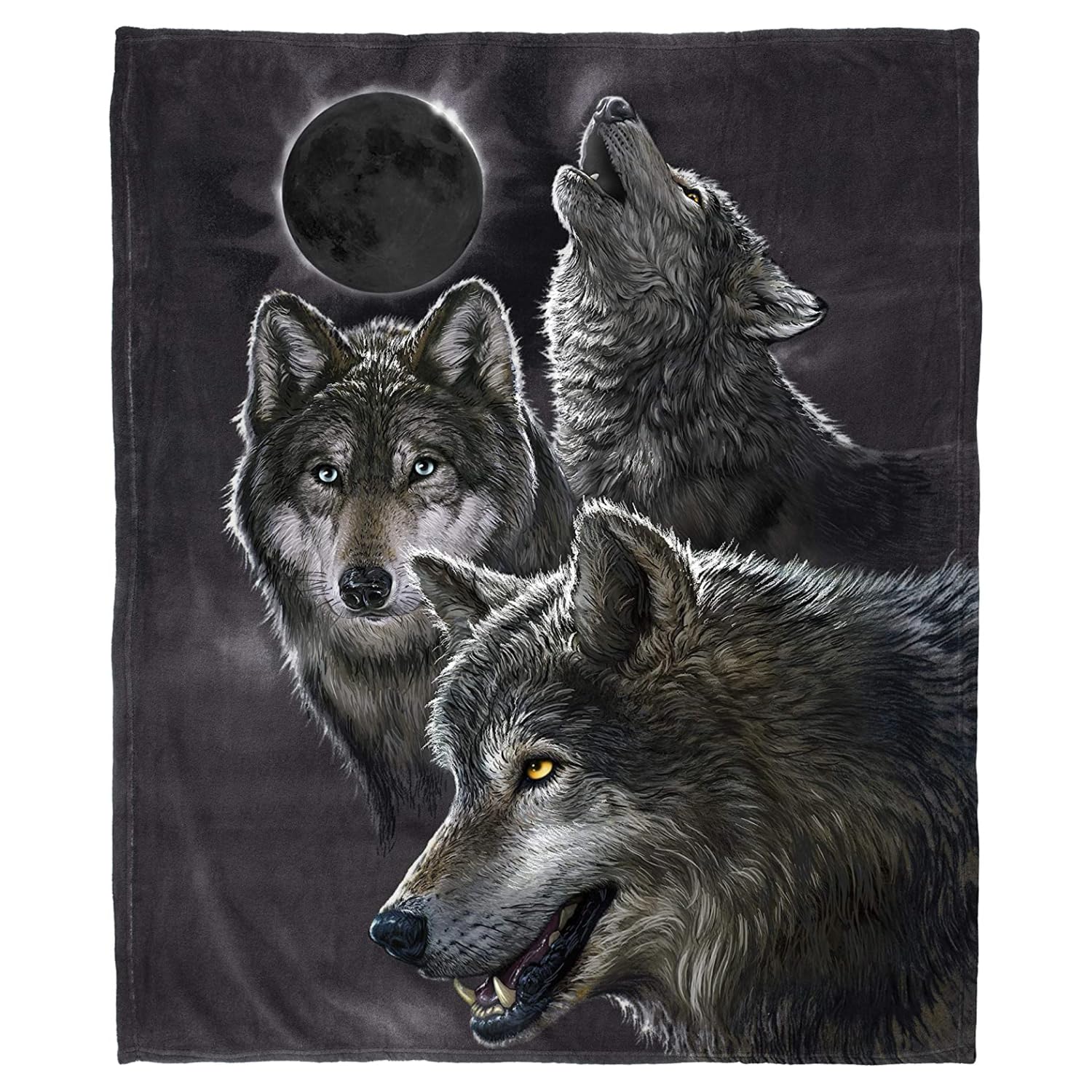 Dawhud Direct Eclipse Wolf Fleece Blanket for Bed - Eclipse Fleece Throw Blanket for Women, Men and Kids - Super Soft Plush Blanket Throw Plush Gifts - 50 x 60 Inches