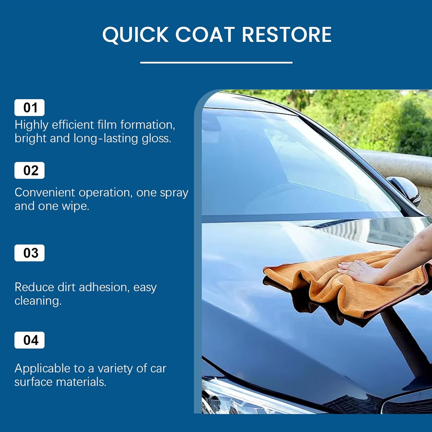 2PCS Nano Quick-Coat Restore, Quick Coat Restore Coating Spray, Advanced Automobile Quick-Acting Coating Agent, Multi-Functional Coatings Renewal Agent Spray with Dust Proof for Car