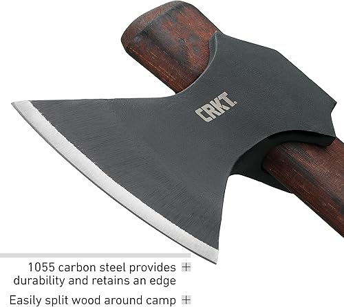 Miniatura 4 de CRKT Hacha Freya Hacha exterior a dos manos, hoja de acero al carbono 1055 forjada, mango de nogal 2749