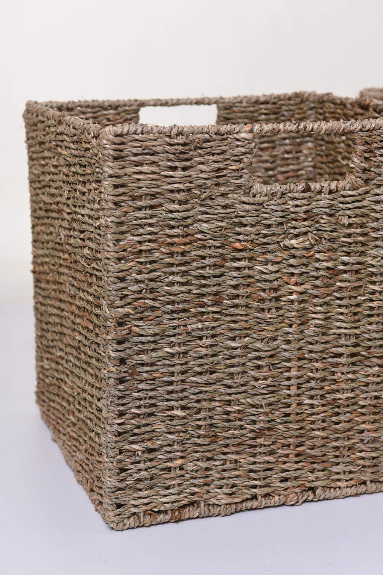 VIVANNO 2 Panier d'étagère Panier d'armoire jonc de mer pour Ikea Kallax/Expedit nature