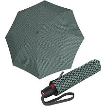 Knirps T.200 Automatic Travel Umbrella for Rain, Compact, Animal Olive