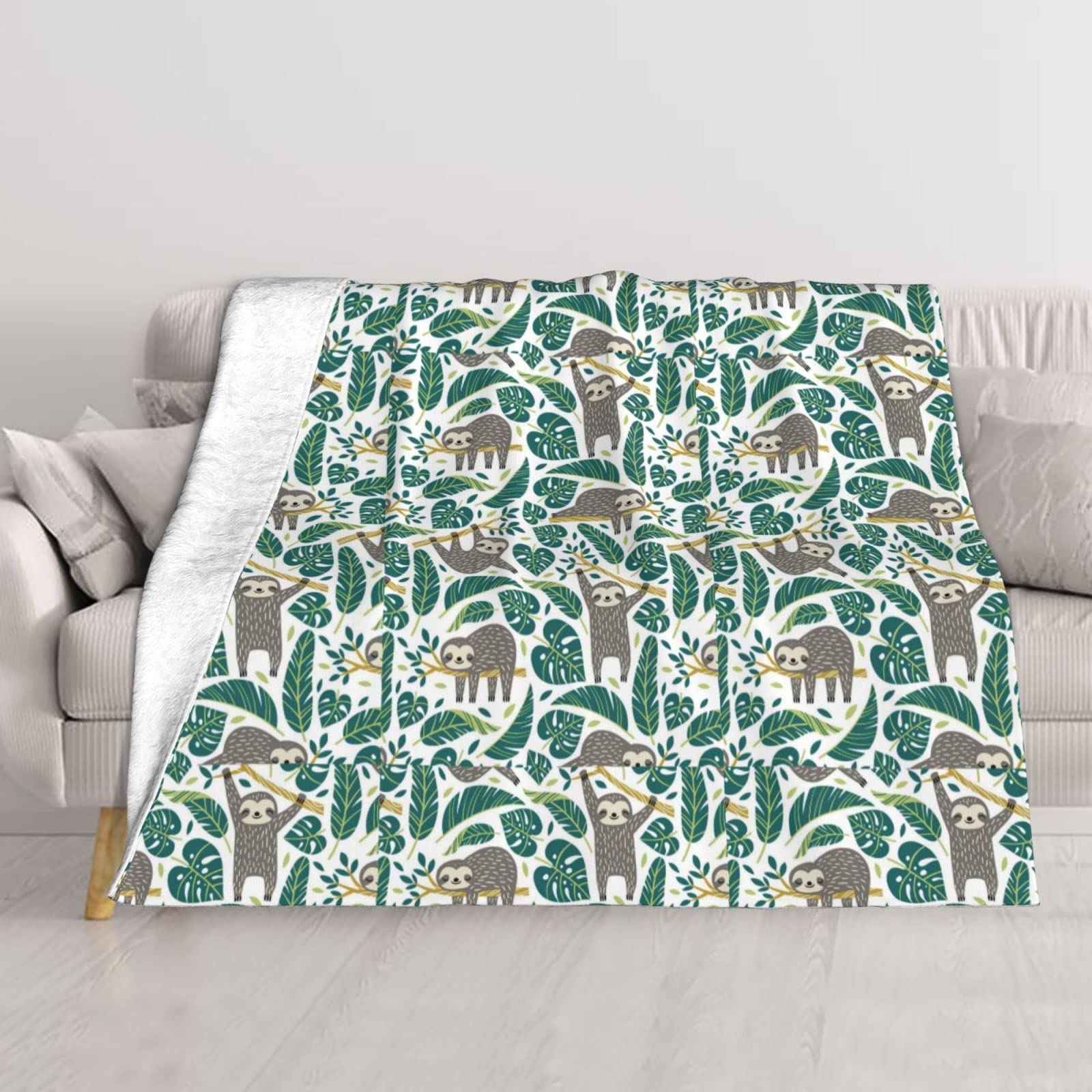 Couverture en peluche paresseux anti-froid plaid léger et chaud lit canapé