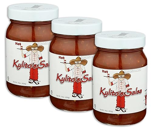 Kylito's Tarro de salsa de 16 onzas (paquete de 3) (elige el sabor a continuación) (caliente - caliente) por Kylito's