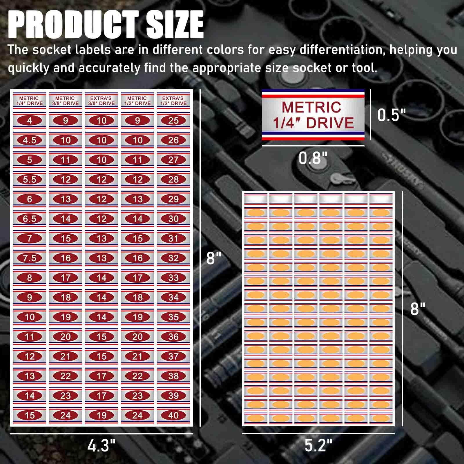 Snapklik.com : Chrome Socket Labels, Color-Coded Adhesive Stickers For ...