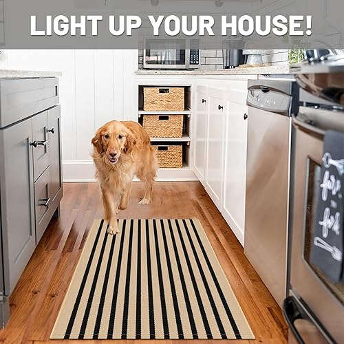 Miniatura 423 de IOHOUZE - Tapete a cuadros estilo búfalo de 5 x 8 pies para interiores y exteriores, lavable, para sala, tapete de bienvenida primavera-verano