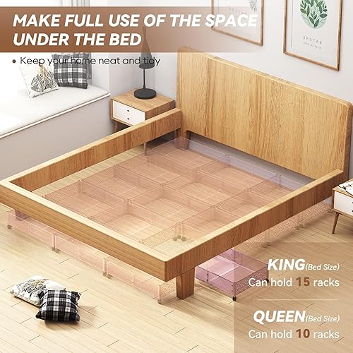 Miniatura 6 de Contenedores de almacenamiento debajo de la cama con ruedas, almacenamiento debajo de la cama, cajón organizador de almacenamiento de zapatos debajo