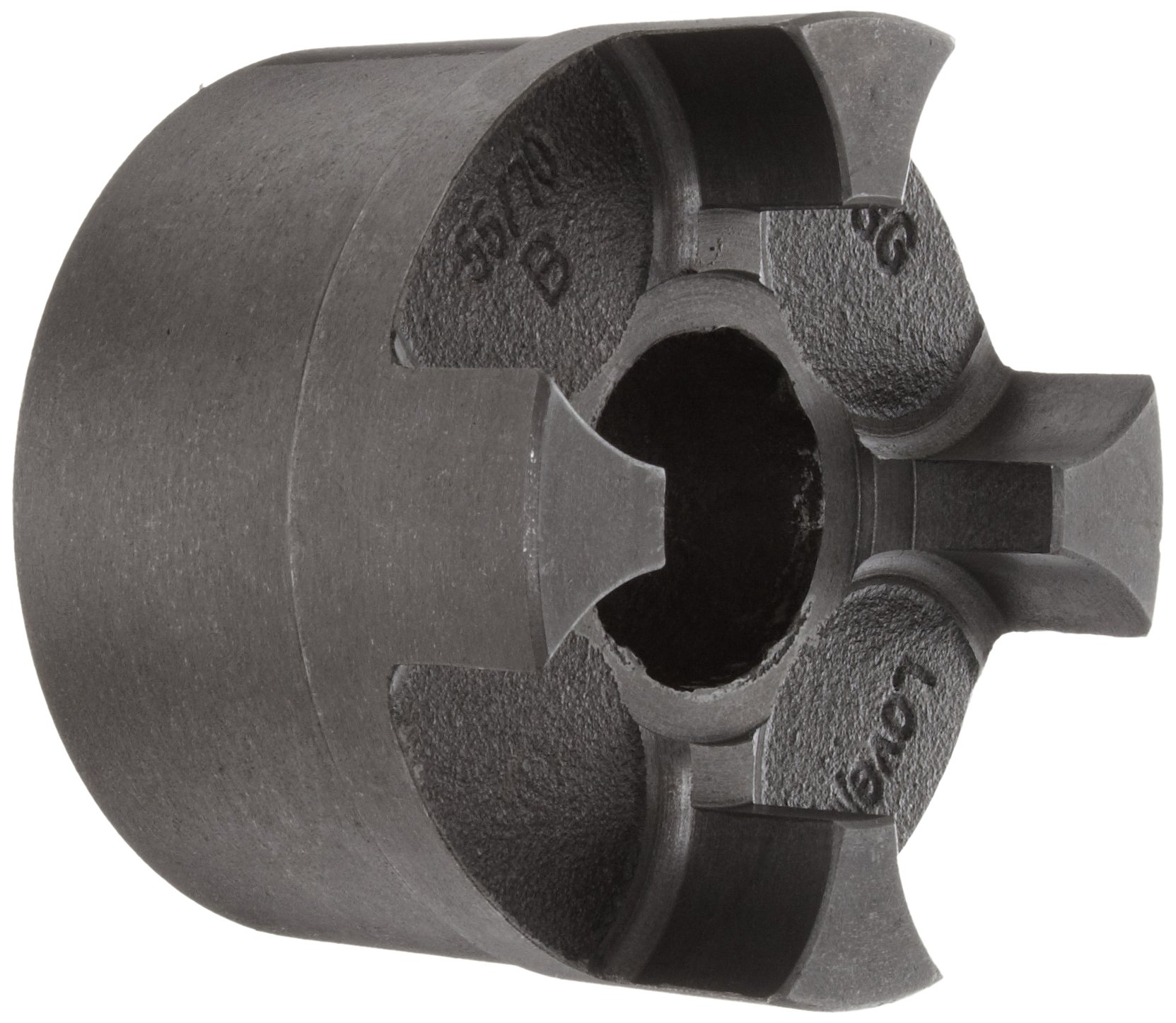 Lovejoy 62062 Size CJ 75/90B Curved Jaw Coupling Hub, Cast Iron, Inch, Rough Stock Bore, 6.3'' OD, 8.27'' Overall Coupling Length, No Keyway
