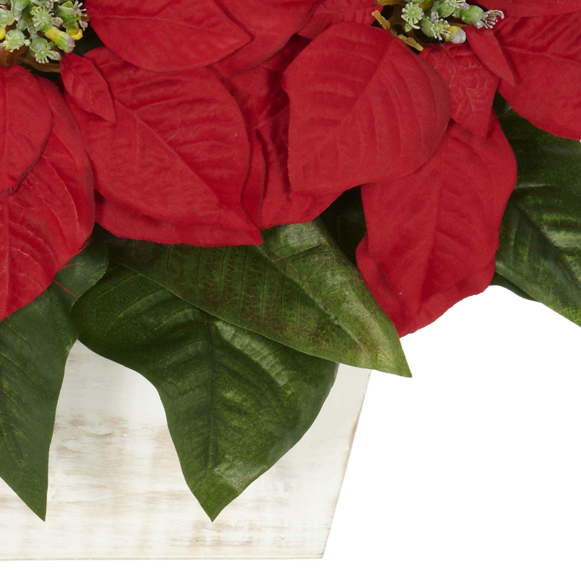 NearlyNatural Poinsettia W/Blanc Lavage Pot de Fleurs en Soie Arrangement