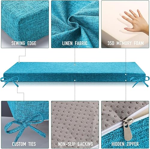 Miniatura 4 de Cojín de banco de tamaño personalizado, cojín de asiento de ventana de bahía, cojín largo de espuma gruesa para tapicería, cojines para sofá,