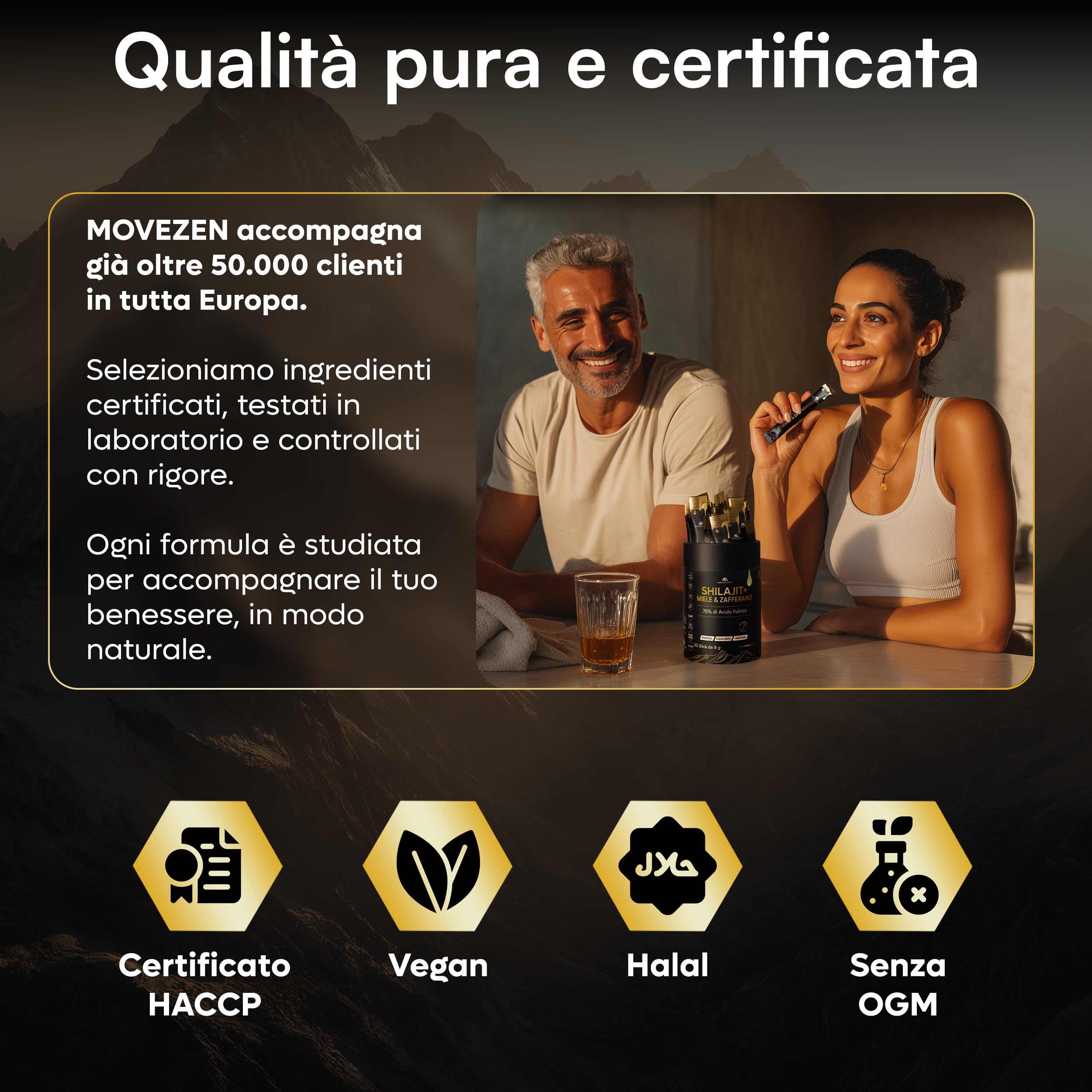 Shilajit +, Resina autentica 100% pura dell'Himalaya con miele e zafferano biologico – Energia sostenibile, Vitalità, Concentrazione – 30 Sticks da 8 g – Ricco di acido fulvico e umico, 85+