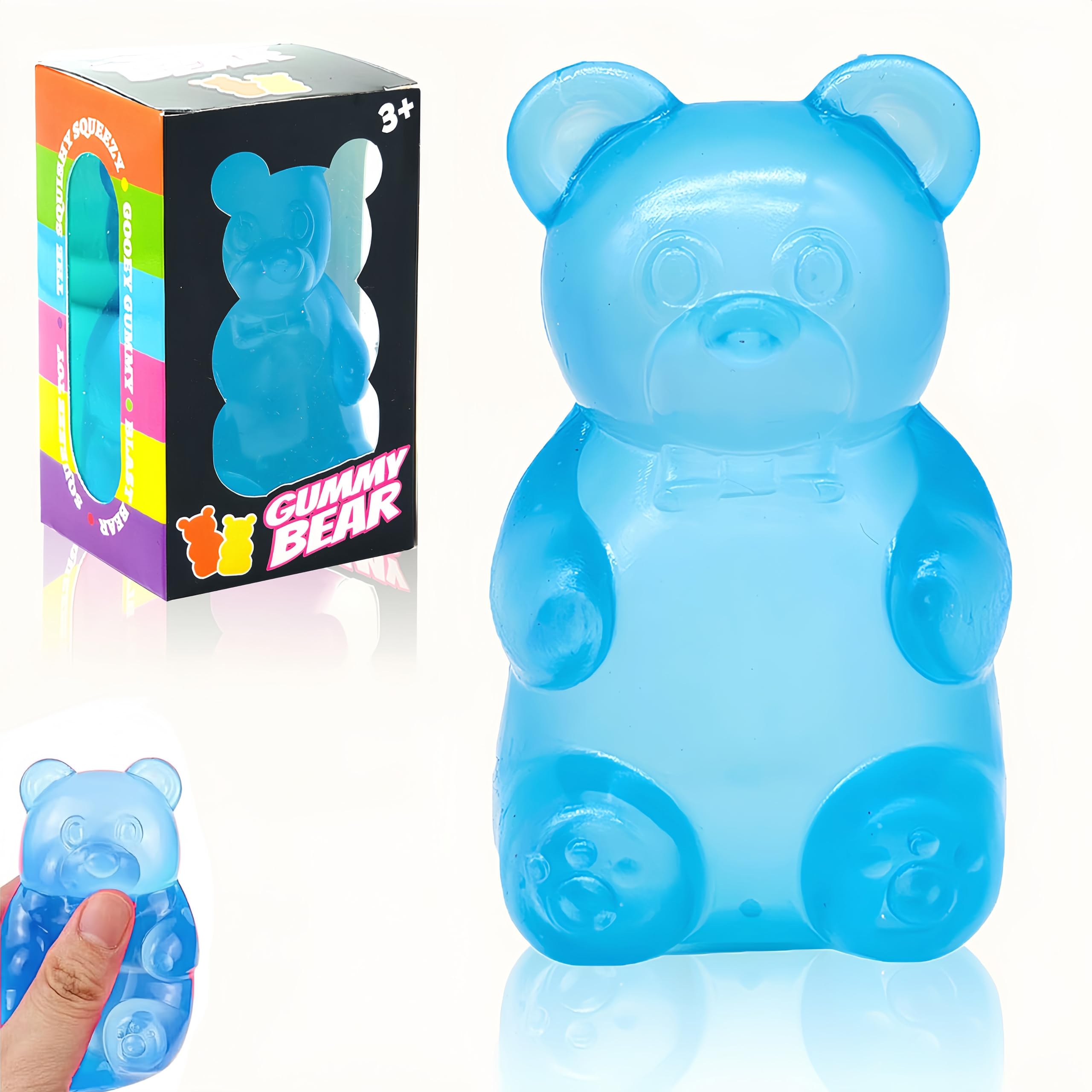 Gummy Bear Toy, Sugar Filled Squishy Toys for Kids Stress Relief - High Density Squeeze Balls for Students Calming - Fidget Squishy Toys for Anxiety Relief(Blue)