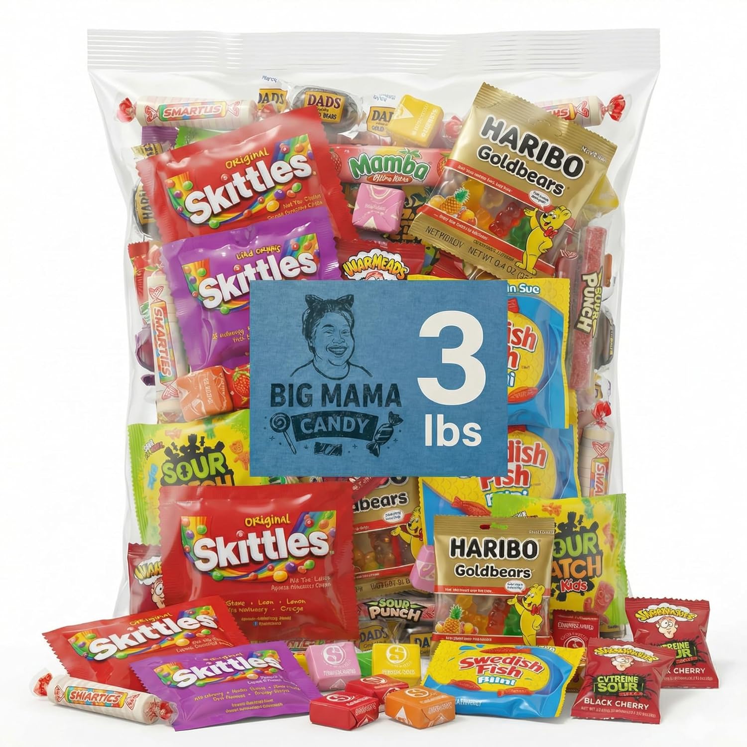Big Mama Candy Assorted Candy Variety Pack 5 lb Bulk - Individually Wrapped Candy Party Favors, Pinata & Goodie Bags, Mother's Day