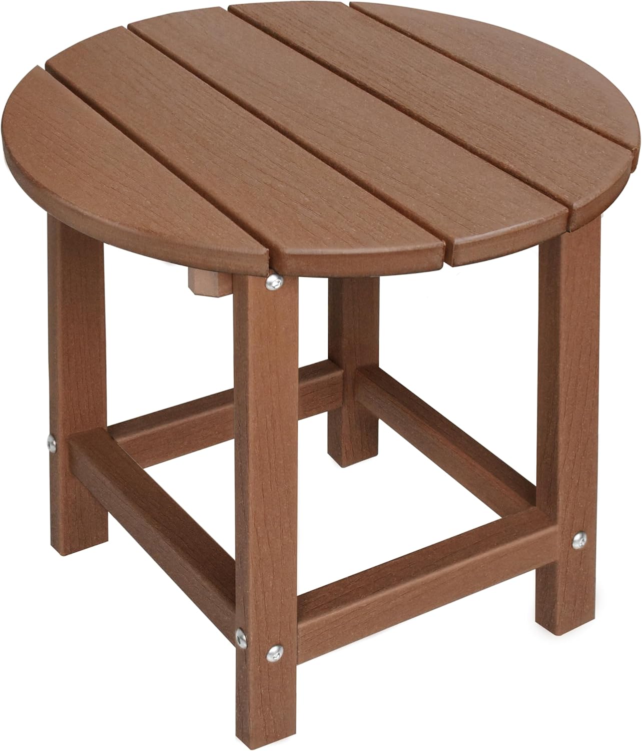 LZRS Round Adirondack Patio Side Table End Table, Outdoor Side Tables for Patio, Backyard,Pool, Indoor Companion, Easy Maintenance & Weather Resistant(Brown) e:Round Table Brown