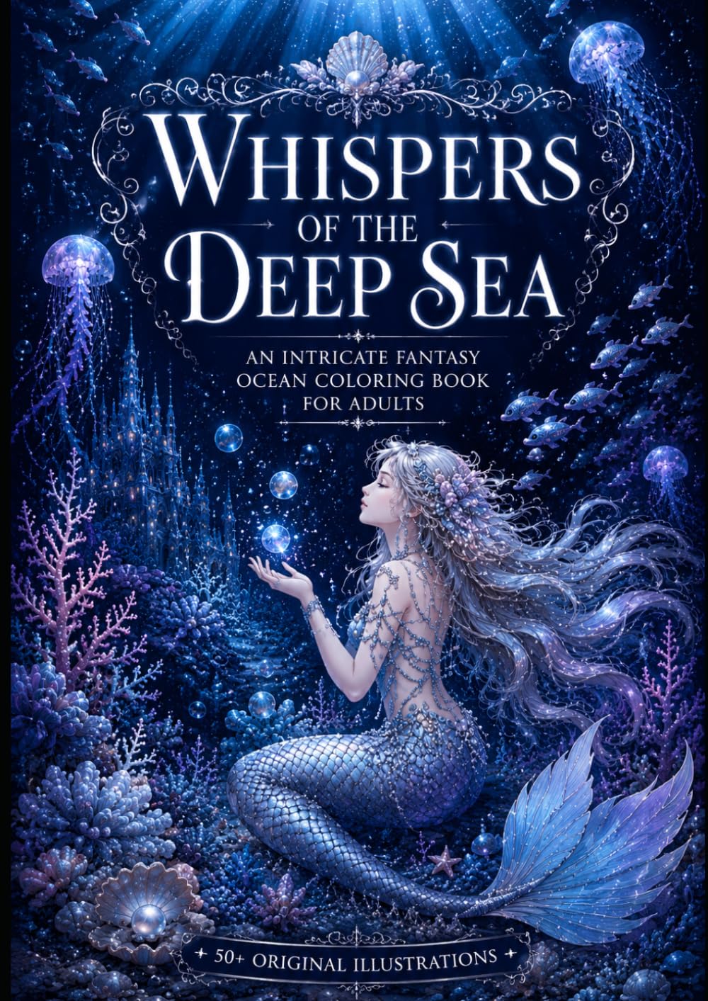 Whispers of the Deep Sea: An Intricate Fantasy Ocean Coloring Book for Adults