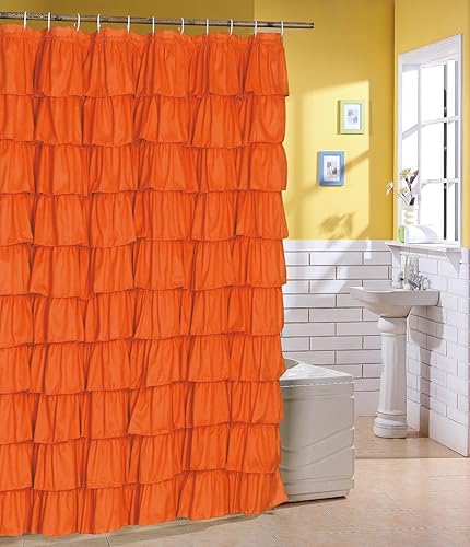 Flamenco Ruffle Shower Curtain (Orange)