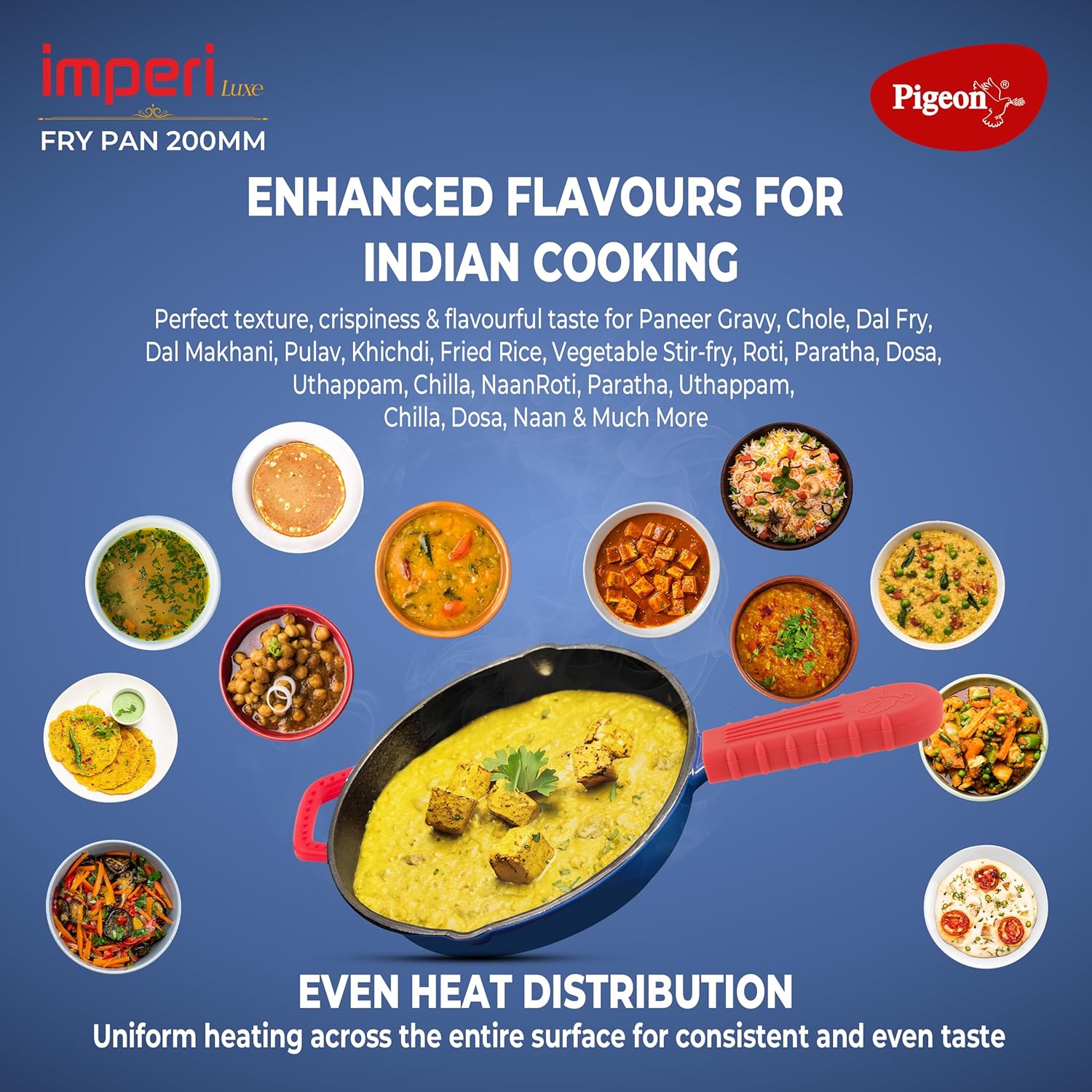 Pigeon Imperi Cast Iron Frying Pan 20 cm features