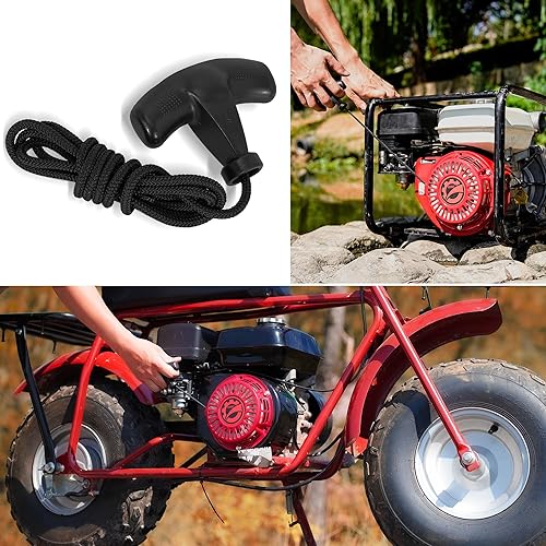 Miniatura 6 de RUTU Juego de 2 cables de tracción de 4.9 pies con mango de arranque de retroceso, aumenta la estructura incrustada, y la cuerda no es fácil de