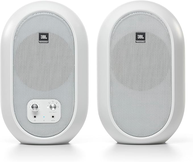 jbl professional 1 series 104 bt compact desktop reference monitors with bluetooth white sold as pair