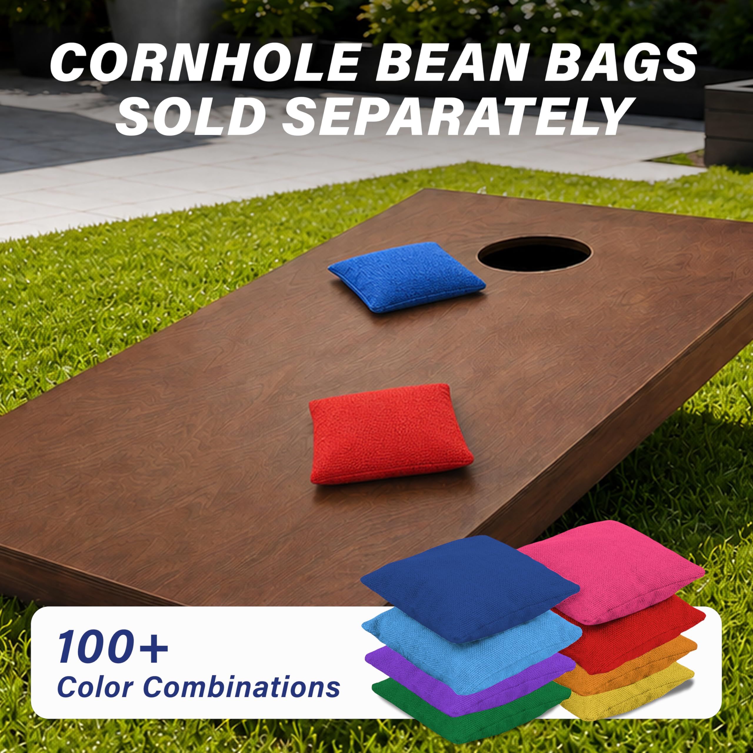 GoSports Lot de Planches de Cornhole en Bois Taille Réglementaire 122 x 60 cm avec Étui de Transport