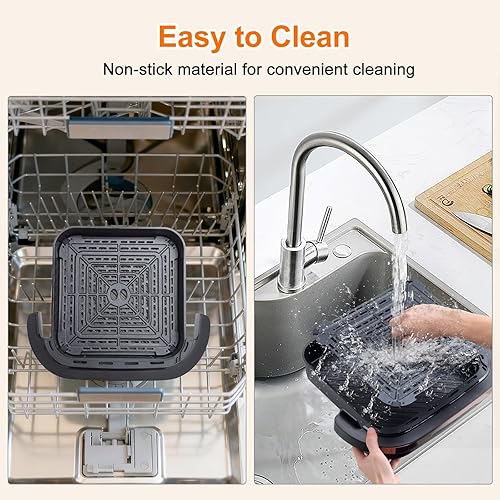 Miniatura 6 de Horno freidora de aire 11 en 1 con sistema de calefacción doble, freidora de aire antiadherente de 4.5 cuartos de galón, horno tostador combinado