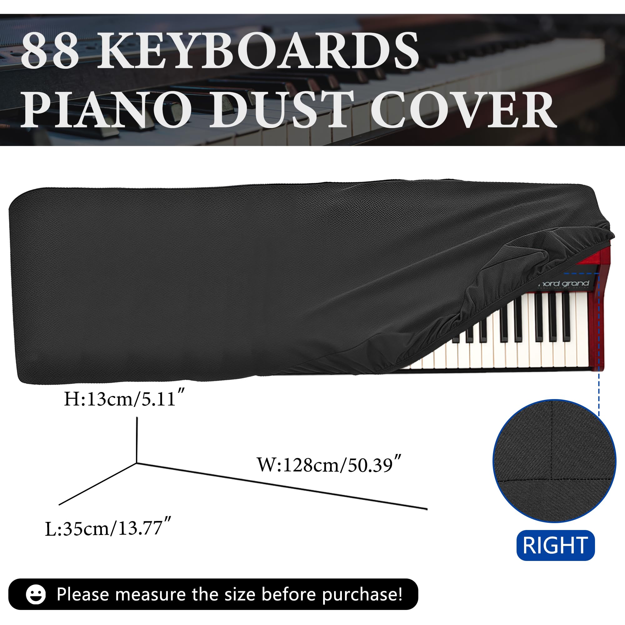 Musiin 88 Keys Piano Keyboard Dust Cover, Compatible with Nord Grand2,Nord Grand,Nord Piano 6 88 - Image 2