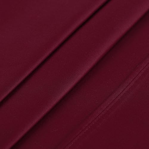 Miniatura 3 de SUPERIOR Juego de sábanas de 400 hilos transpirable, 100% algodón egipcio, bolsillo profundo, tamaño King, color burdeos
